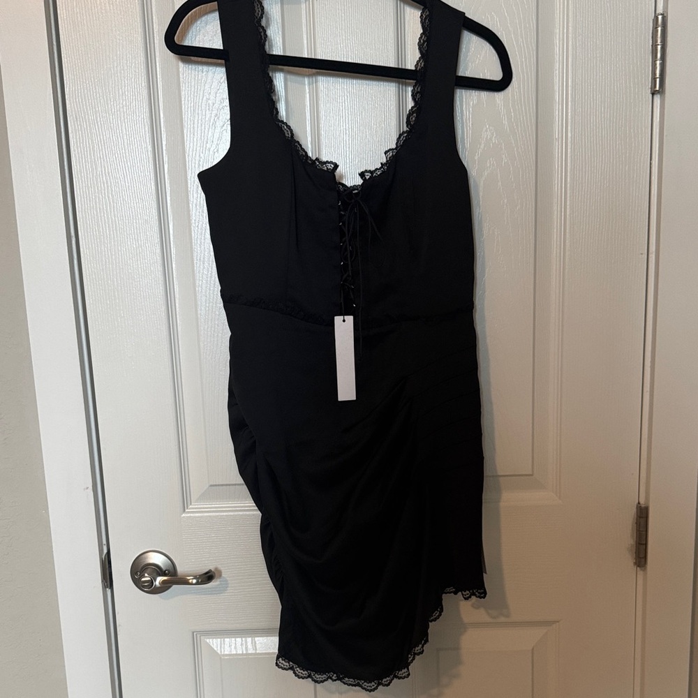 For Love And Lemons Black Satin Dress Size Large
